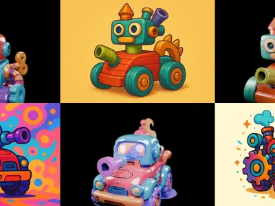 Wood Toy bundle 17 pack 100 glb Low-poly 3D model