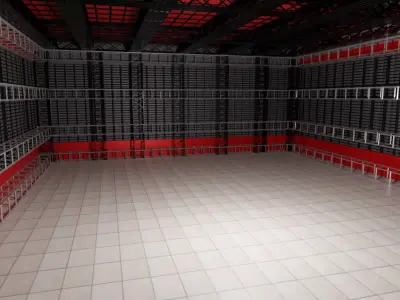 Hangar Interior Low-poly 3D model order