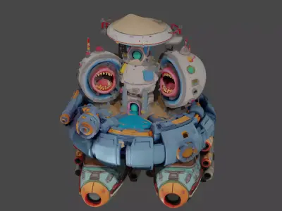 Vorath Prime   Bio Mechanical Space Station 3D model