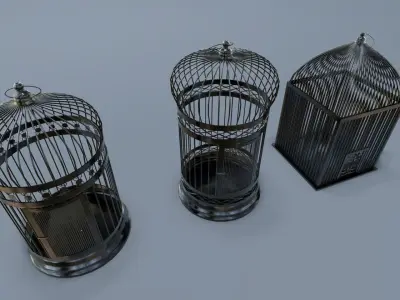 Bird cage Collection Low-poly 3D model purchase