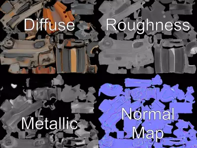 Vintage Carbine Rifle model pack Low-poly 3D model