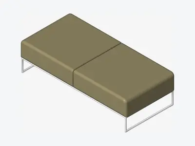 Furniture - Sofa - Contemporary - Line - Footstool - Type 2 Low-poly 3D model