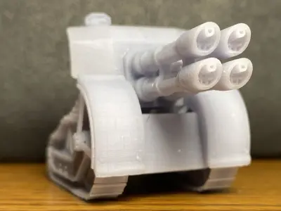 Renault Pattern Quad Gatling Laser - Pre-supported 3D print model