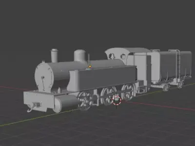 Vintage Locomotive 3D model