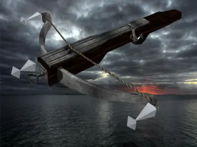 medieval crossbow rigged animated 3D model