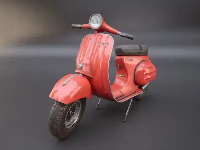 Vespa scooter motorcycle Low-poly 3D model
