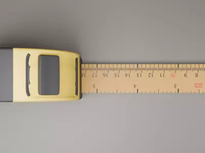Metal retractable measuring tape 3D model