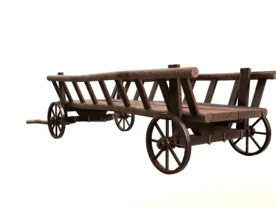 Horse Cart Low-poly 3D model Low-poly 3D model