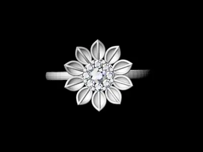 flower shape ring design 3D model