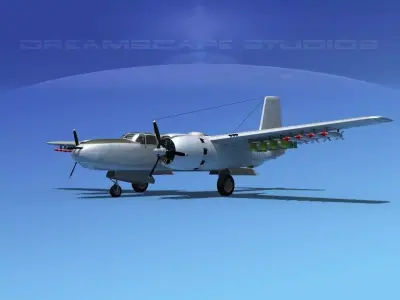 Douglas A-26B Invader V08 3D model