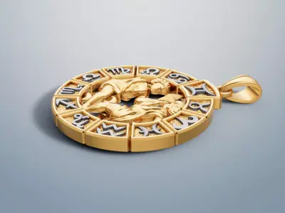 Gemini zodiac pendant 3D print model