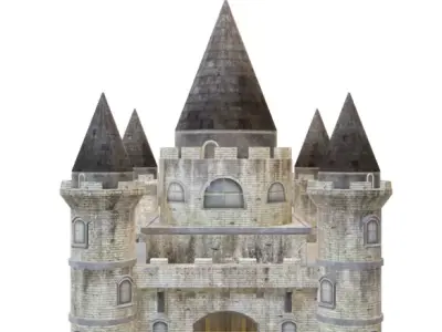 castle with turrets Free 3D model