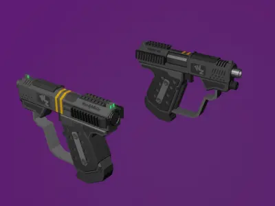 Futuristic Pocket Pistol Low-poly 3D model