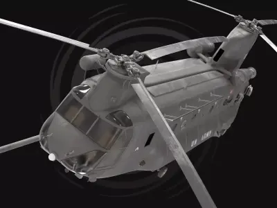 3D Model CH-47 Chinook - Military Transport Helicopter 3D model