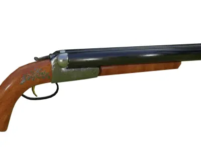 DOUBLE-BARREL SHOTGUN Free low-poly 3D model