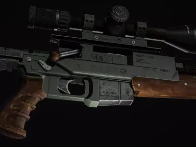 Sniper Rifle Low-poly 3D model