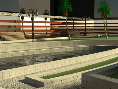 train station interior 3D model