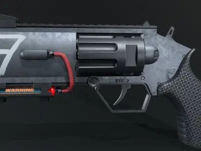 Revolver-Sci-Fi Low-poly 3D model