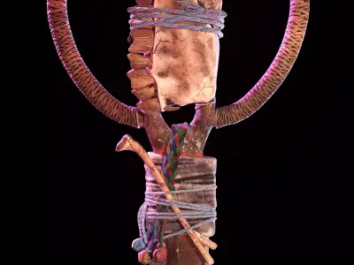 Old Antique Scissor Low-poly 3D model