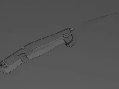 Modern Flip Knife Carbon Fiber Low-poly 3D model