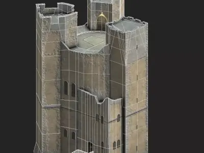 Orford Castle Low-poly 3D model