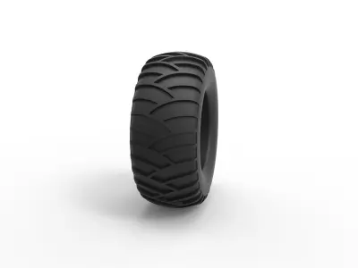 Tire for sand and snow Scale 1 to 25 3D print model