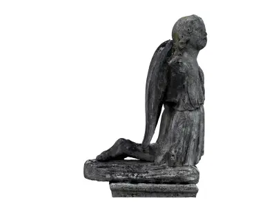 Funeral Sculpture Monument Angel Low-poly 3D model purchase