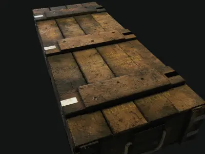 Military Wooden Box Low-poly 3D model