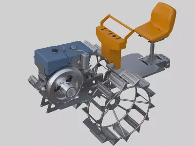walking tractor 3D model