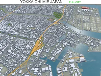 Yokkaichi Mie Japan Low-poly 3D model