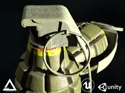 MK2 Grenade or Pineapple Grenade Free low-poly 3D model