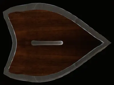 Wooden Shield Low-poly 3D model 23