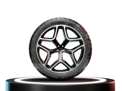 High-Detail Realistic Wheel Concept Design 4K Textures  3D model Low-poly 3D model V1