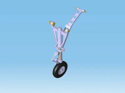  nose landing gear beechcraft king air b200 3D model