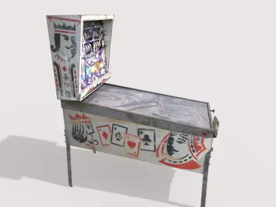 Old Pinball Machine 3D model