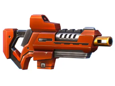 LowPoly Sci-Fi Cartoon Assault Rifle Future Low-poly 3D model 5