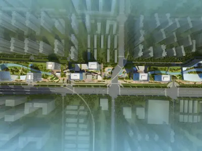 3Dmax fashion city commercial square building 427 3D model