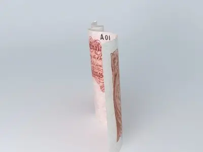 Ten Bob Note!  1950 UK Free 3D model