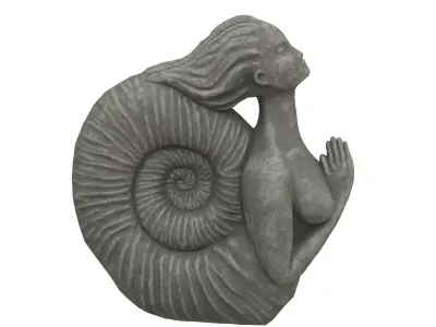 Siren stone statues Low-poly 3D model