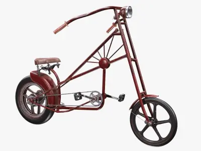 Vintage bicycle stylized 3D model