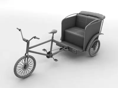 Pedal Bike Rickshaw Low-poly 3D model