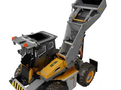 Industrial Wood Chipper Heavy Duty Machine Low-poly 3D model