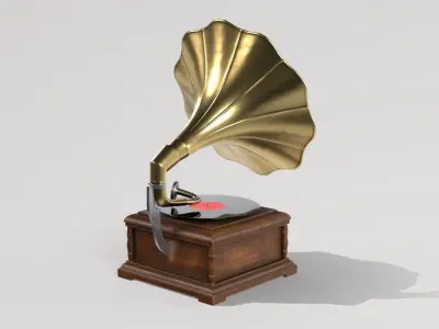 Gramophone Free low-poly 3D model