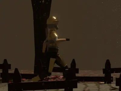 Low Poly Character Armory 3D model Free low-poly 3D model