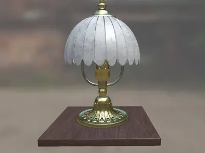 Old table lamp antique Low-poly 3D model