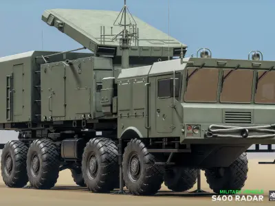 S400 Radar - Military Vehicle Low-poly 3D model