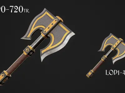Fantasy Axe 1C Low-poly 3D model