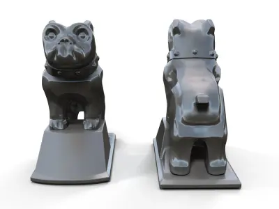 Hood vintage ornament dog 3D print model