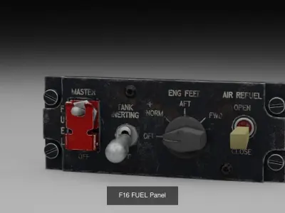 F16 Left Side Console Collection 3D Model Pack