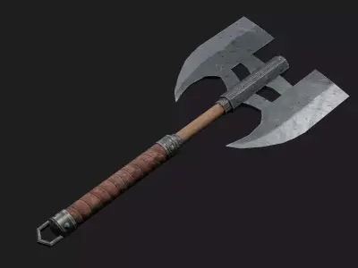 Battle Axe- PBR Game Ready model Low-poly 3D model
